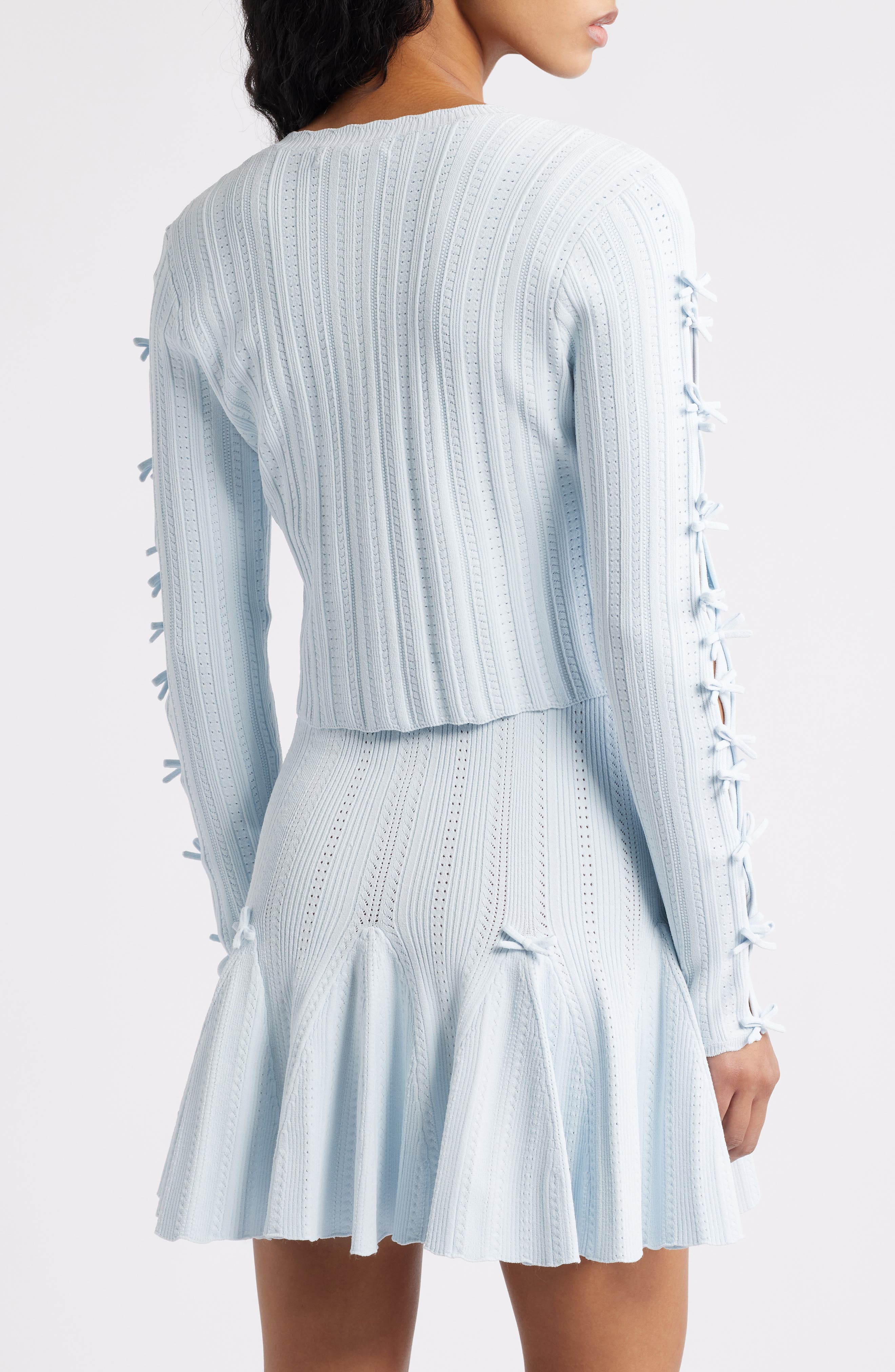 Zoriah Pointelle Tie Sleeve Cardigan - image 2