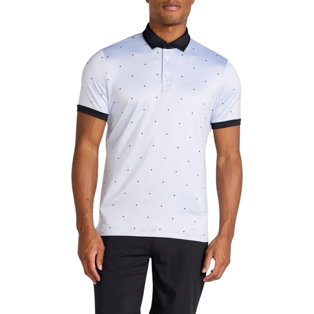 Redvanly Ramey Dot Print Performance Golf Polo In Blue Lavender