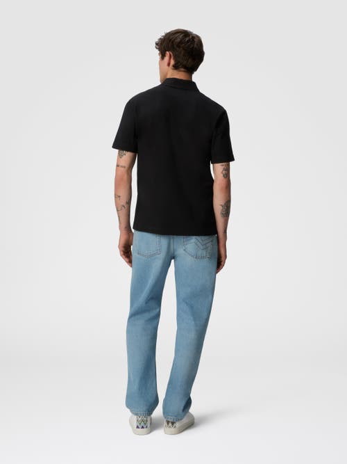 Missoni Solid Color Cotton Piqué Polo Shirt With Zigzag Embroidery And Contrasting Detail In Black