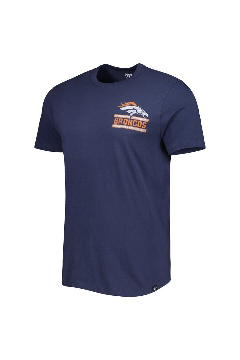 Men's '47 Navy Denver Broncos Open Field Franklin T-Shirt, Alternate, color, Navy