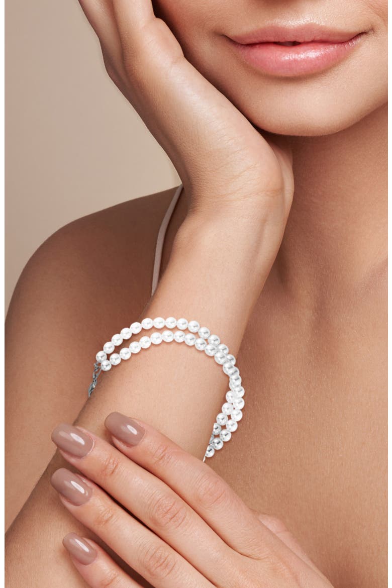 Faux Pearl Bracelet, Alternate, color, SILVER