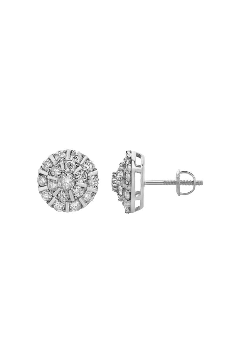 LuvMyJewelry Hadrianus 10K Gold Diamond Unisex Earrings - 1.37 Cts, Alternate, color, 10K White Gold