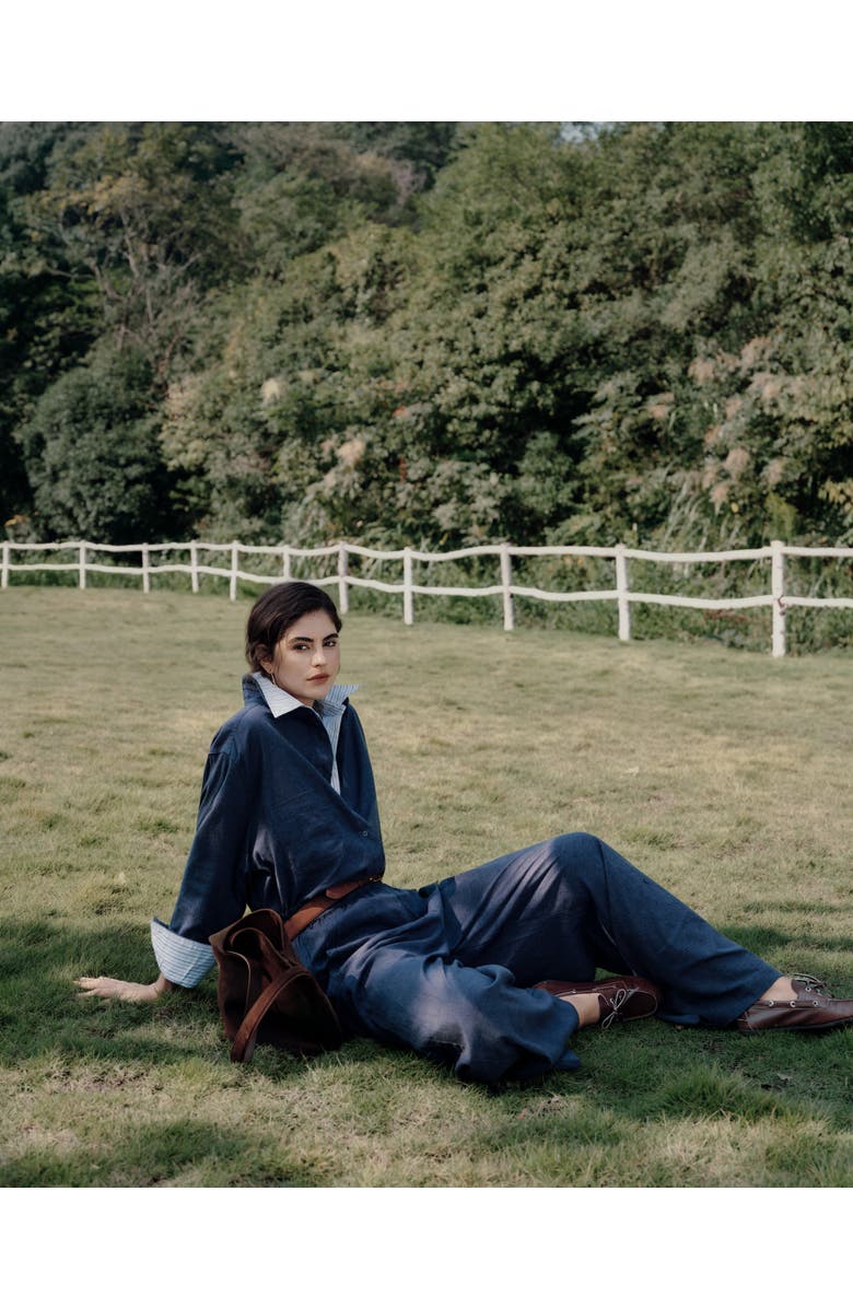 JUANA Lyricist High Rise Pull-on Pants, Alternate, color, Navy