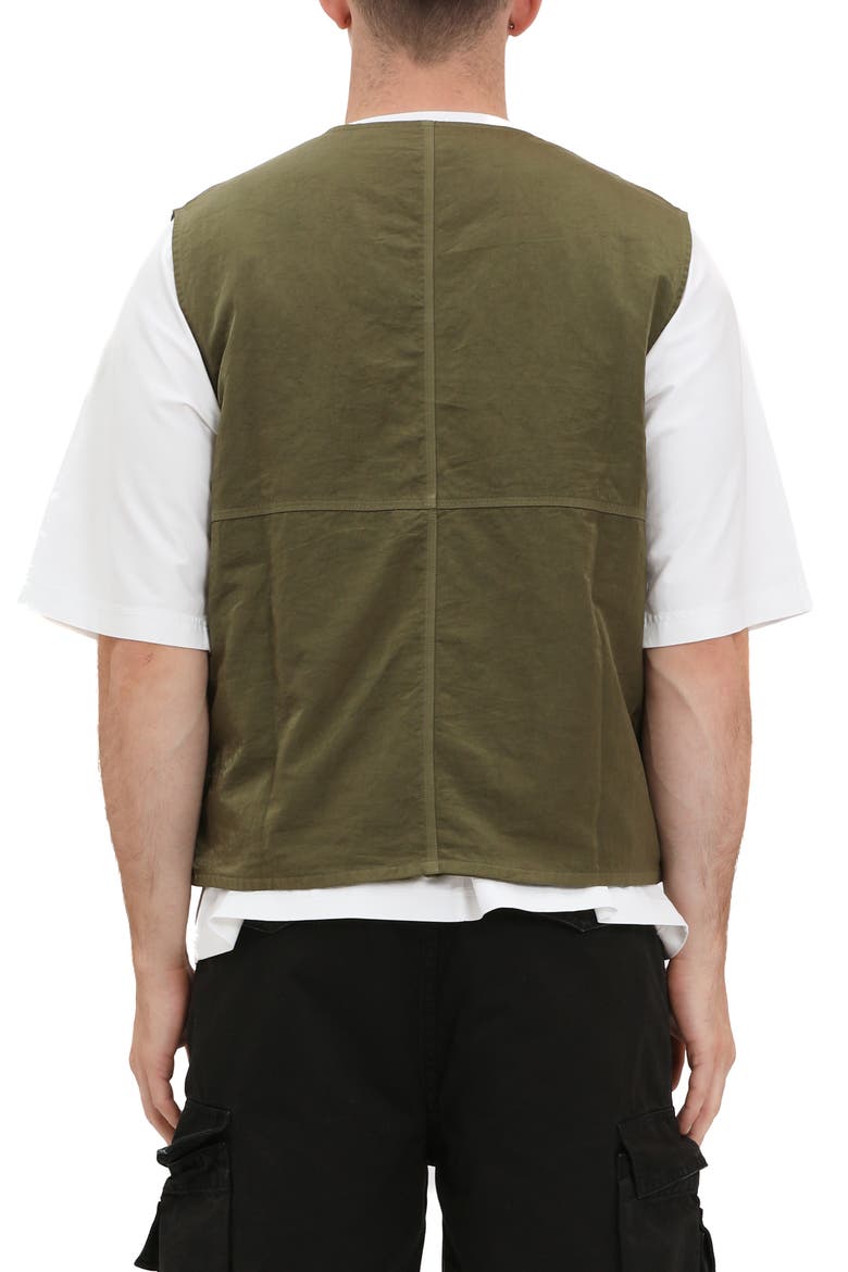 Woven Full Zip Vest, Alternate, color, GREEN