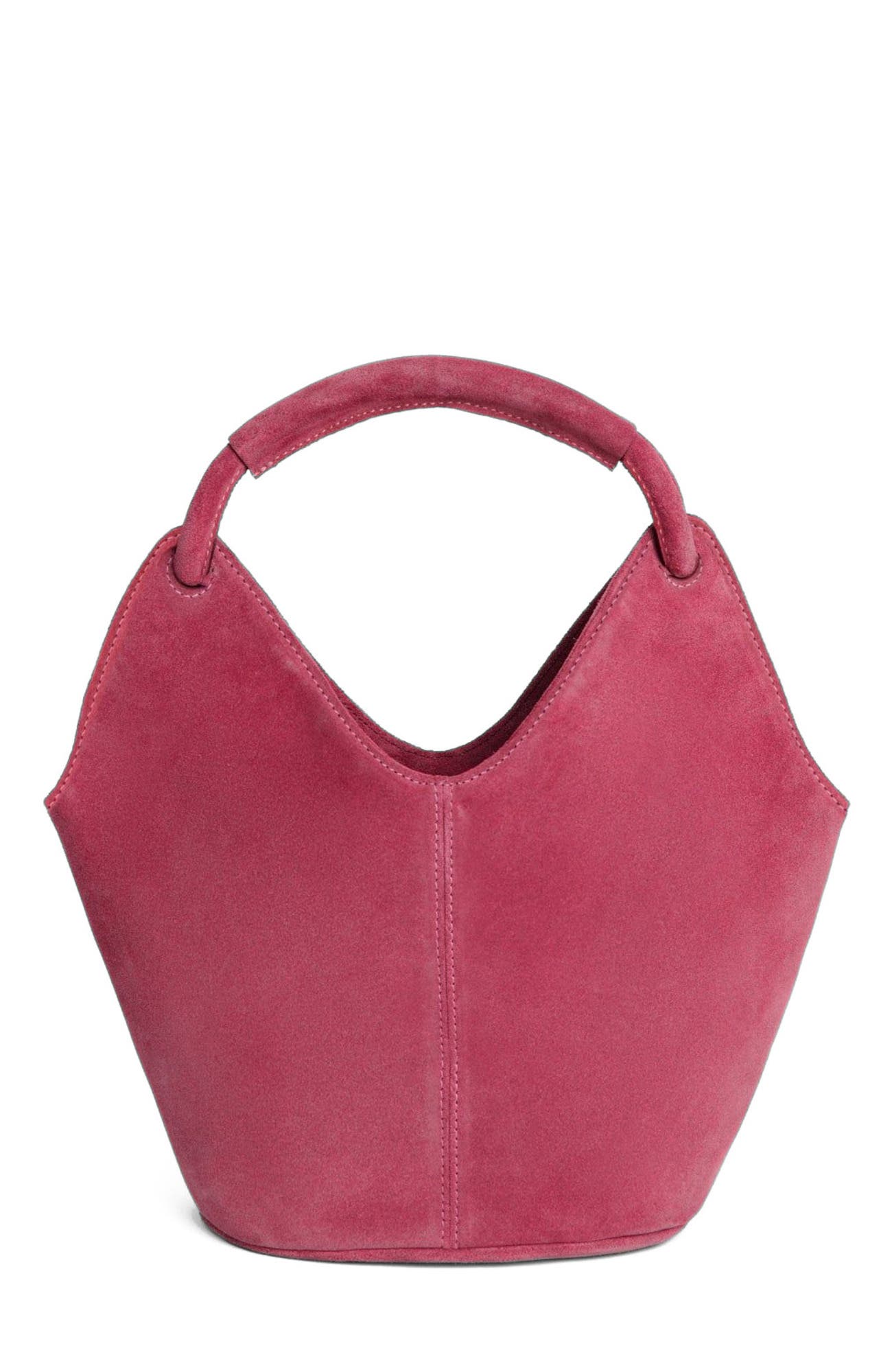 Mia Top Handle Leather Bag, Main, color, Rose Suede