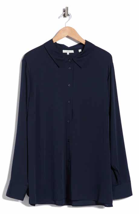 Vince Stretch Silk Slim Blouse