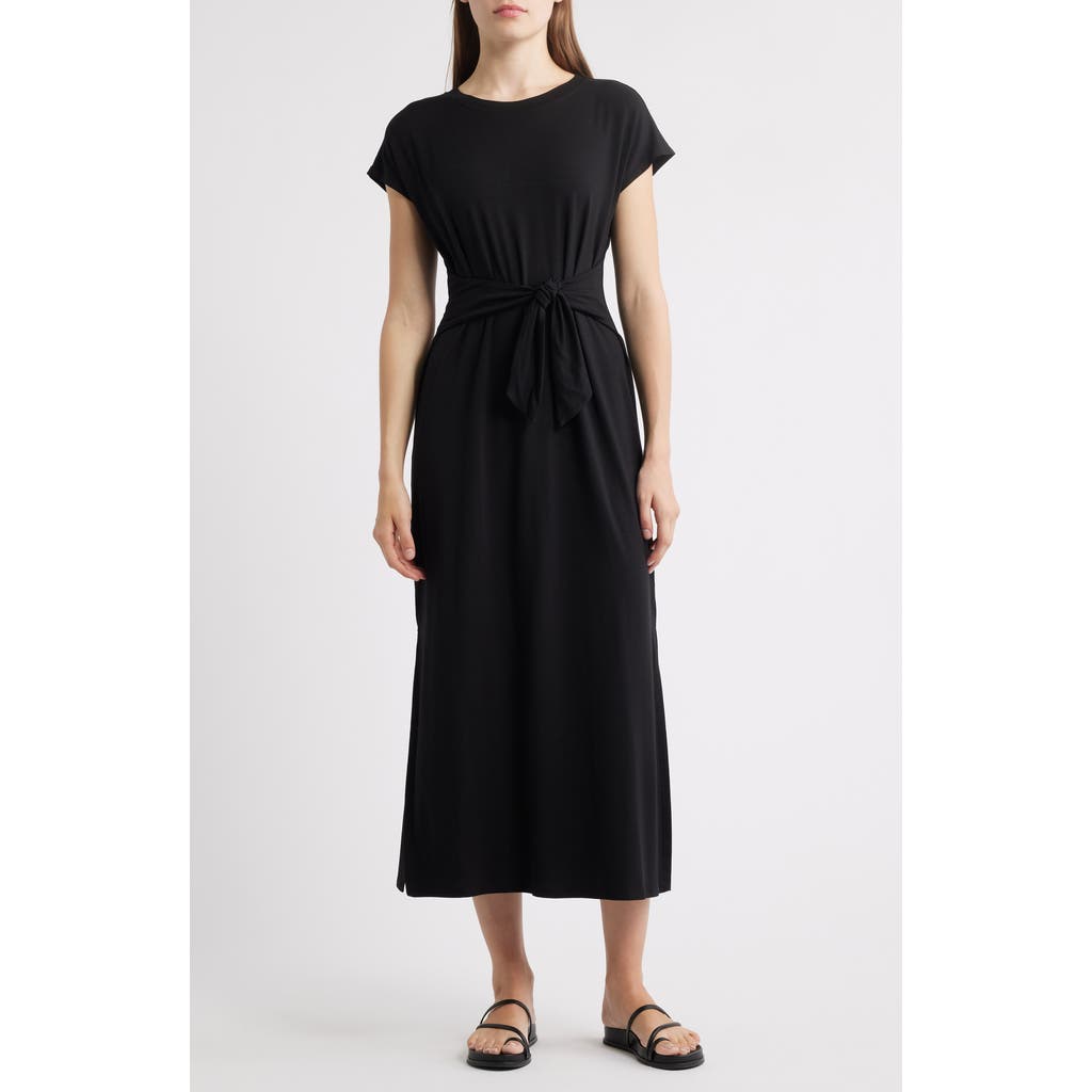 Eileen Fisher Crewneck Maxi Dress In Black