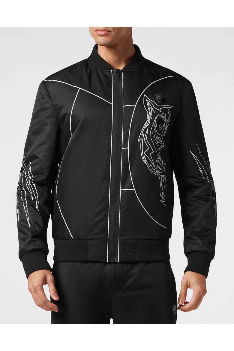 Nylon Bomber Tiger Court Edition Men, Main, color, black