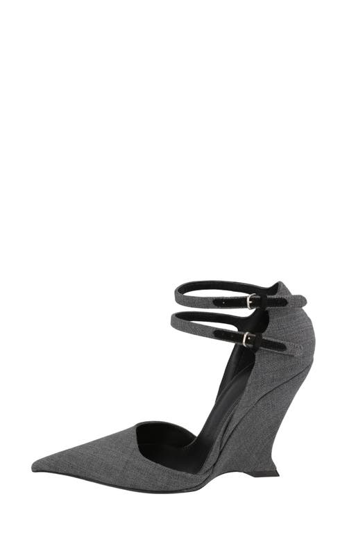 Ferragamo Wedge Heel Pump In Gray