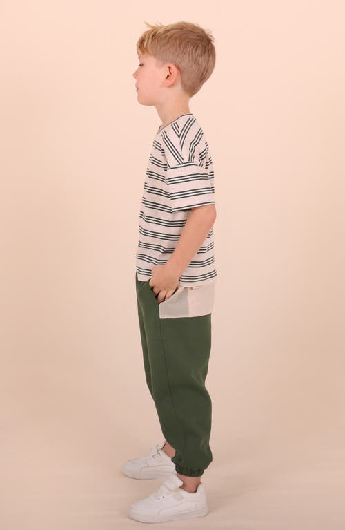 Tiny Tribe Kids' Striped Drop Shoulder Tee In Multi