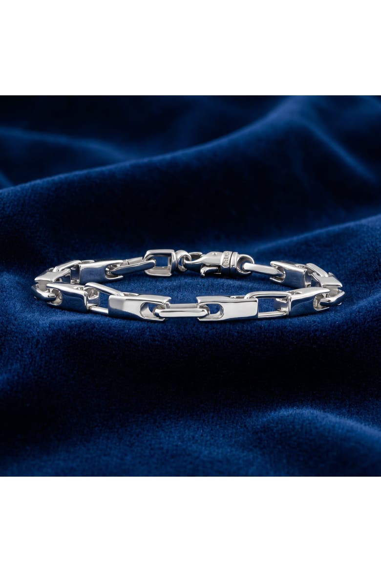 Men's Polished Steel Oval Clasp 6mm Flexible Link  8.5 " Bracelet, Alternate, color, Stainless Steel
