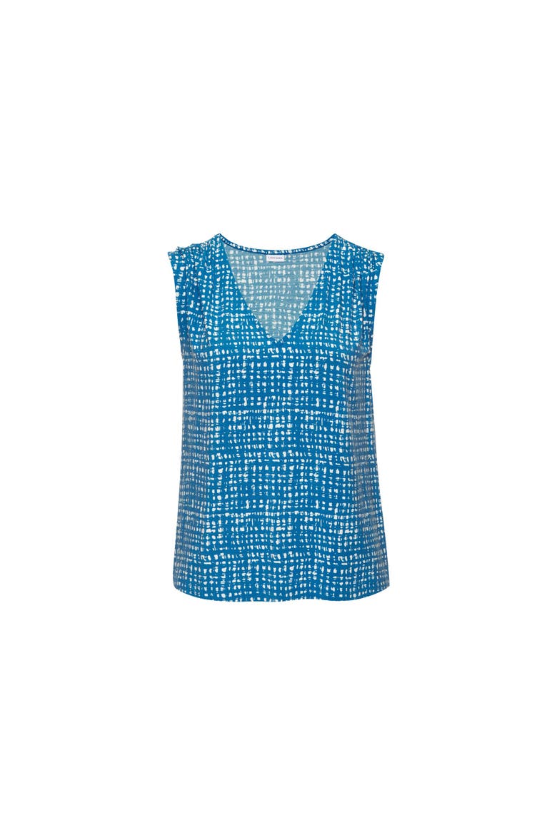 Print V-Neck Top, Alternate, color, Blue-Printed