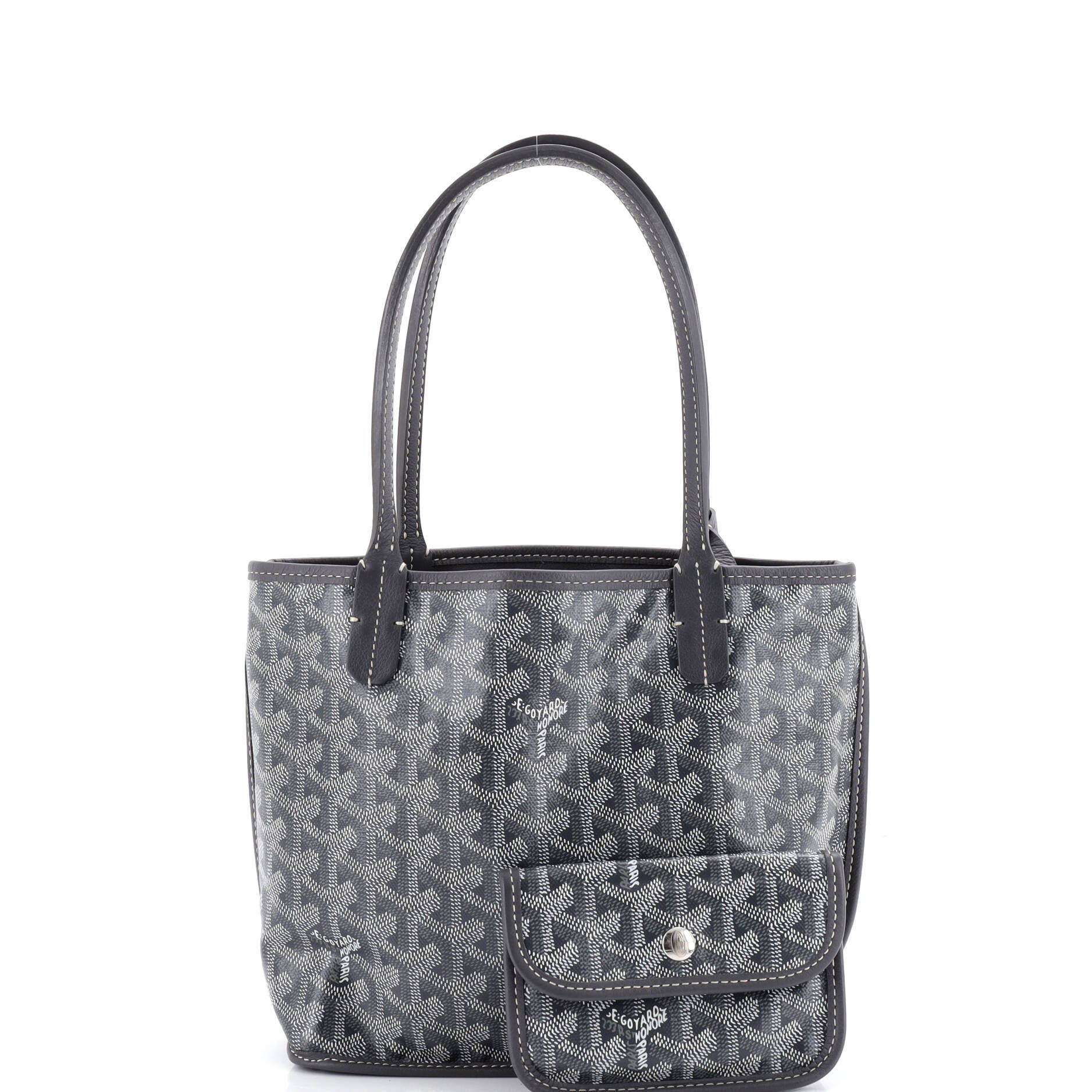 Pre-Owned Goyard Anjou Reversible Tote Coated Canvas Mini, Alternate, color, Gray