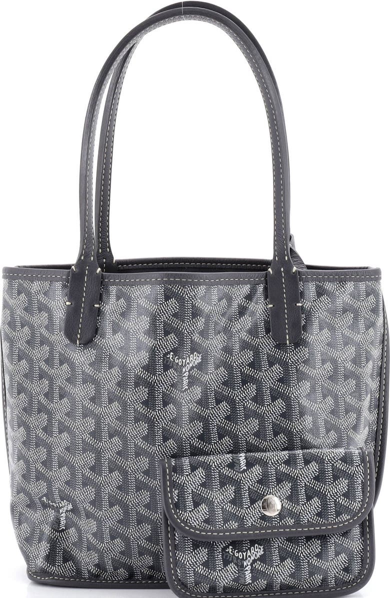 Pre-Owned Goyard Anjou Reversible Tote Coated Canvas Mini, Alternate, color, Gray