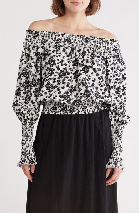 Smocked Off-the-Shoulder Top