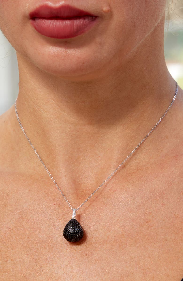 SAVVY CIE JEWELS Pavé Pendulum Pendant Necklace, Alternate, color, White