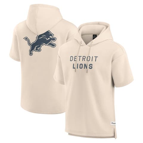 Men's Fanatics Cream Detroit Lions Elements Future Ground Lettering Short Sleeve Pullover Hoodie