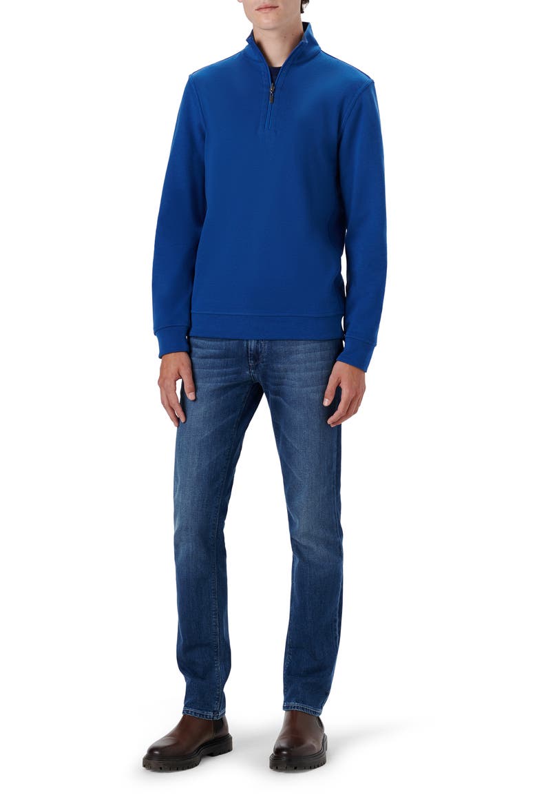 Reversible Knit Quarter Zip Pullover, Alternate, color, FRENCH BLUE