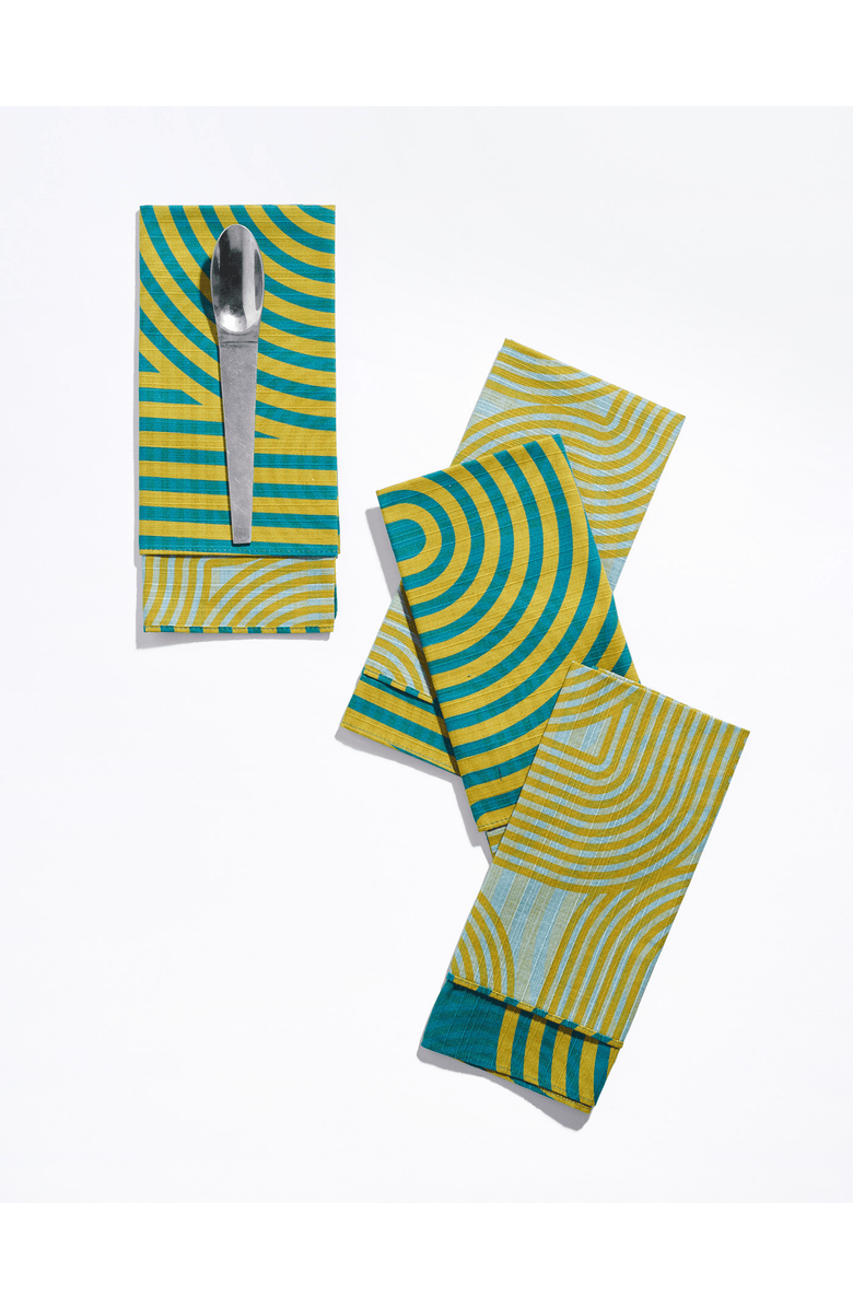 Tortuga Forma Comb Dinner Napkins - High Season Set of 4, Main, color, Peridot
