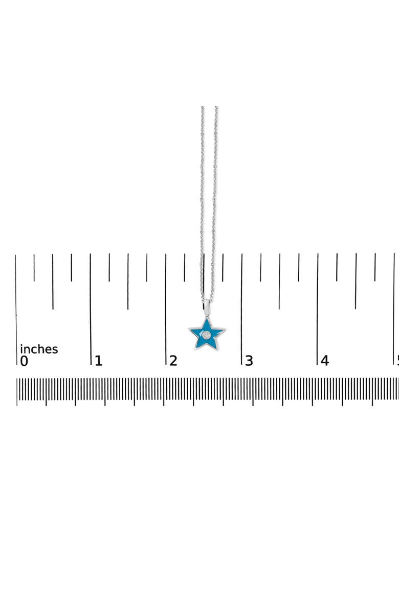 Haus of Brilliance Sterling Silver Blue Enamel and Diamond Accent Star Pendant Necklace, Alternate, color, Silver