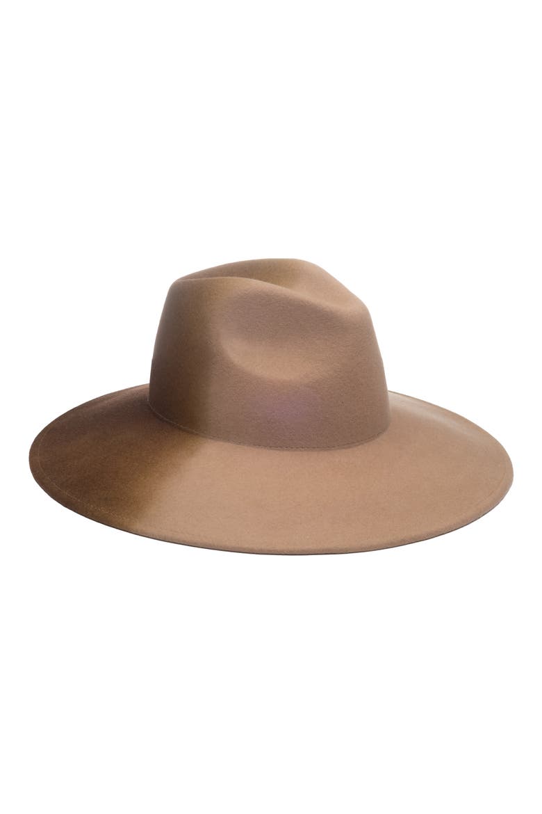 Dip Dye Wool Fedora Hat, Main, color, CAMEL/ PECAN