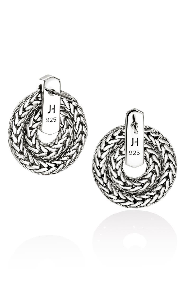 John Hardy Icon Link Diamond Pavé Frontal Hoop Earrings, Alternate, color, 