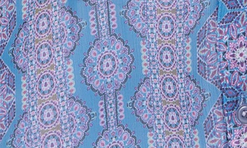 Kut From The Kloth Jasmine Chiffon Button-up Shirt In Albi Stripe Cornflower Lilac
