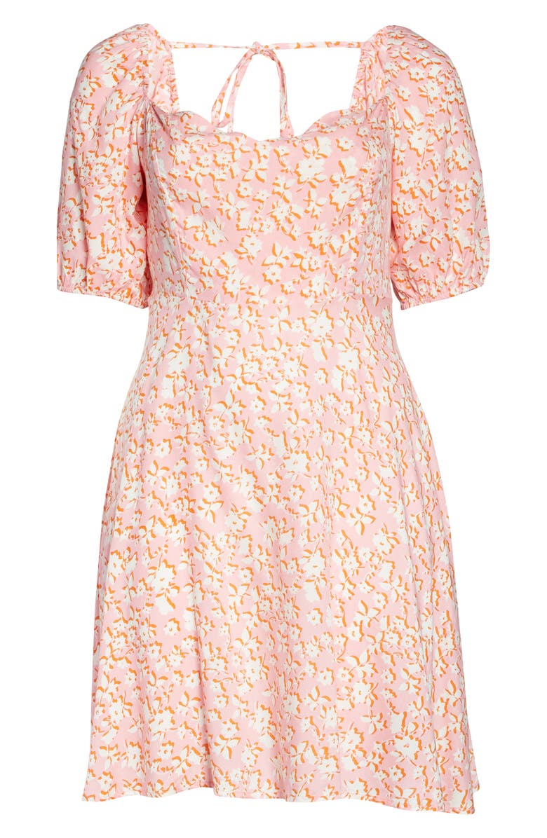 ELOQUII Puff Sleeve Floral Dress, Alternate, color,