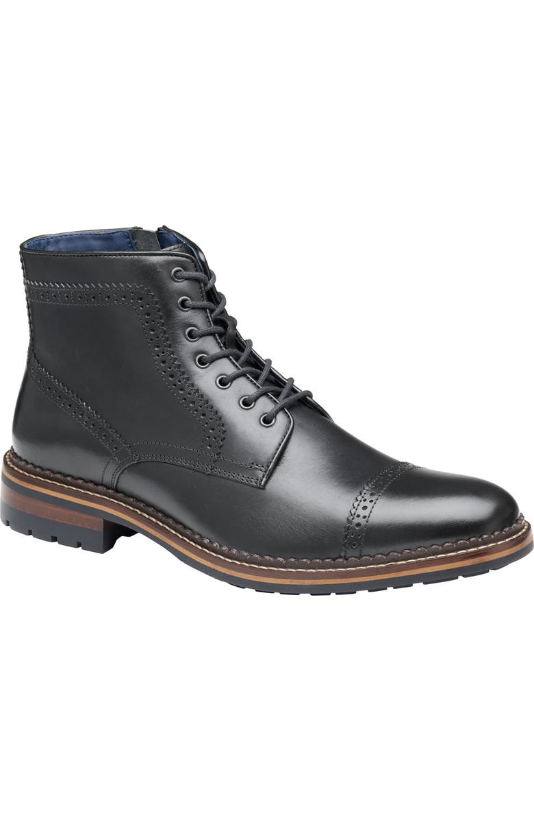 Johnston & Murphy Benton Leather Cap Toe Boot, Main, color,