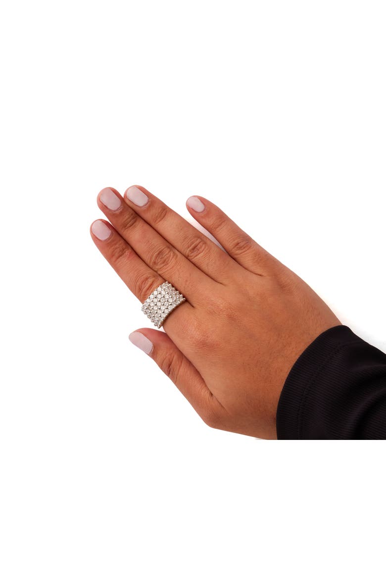 14k White Gold 4.0 Cttw Diamond 5 Row Ring Band, Alternate, color, White