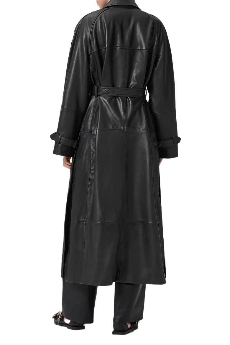 Reed Leather Trench, Alternate, color, BLACK