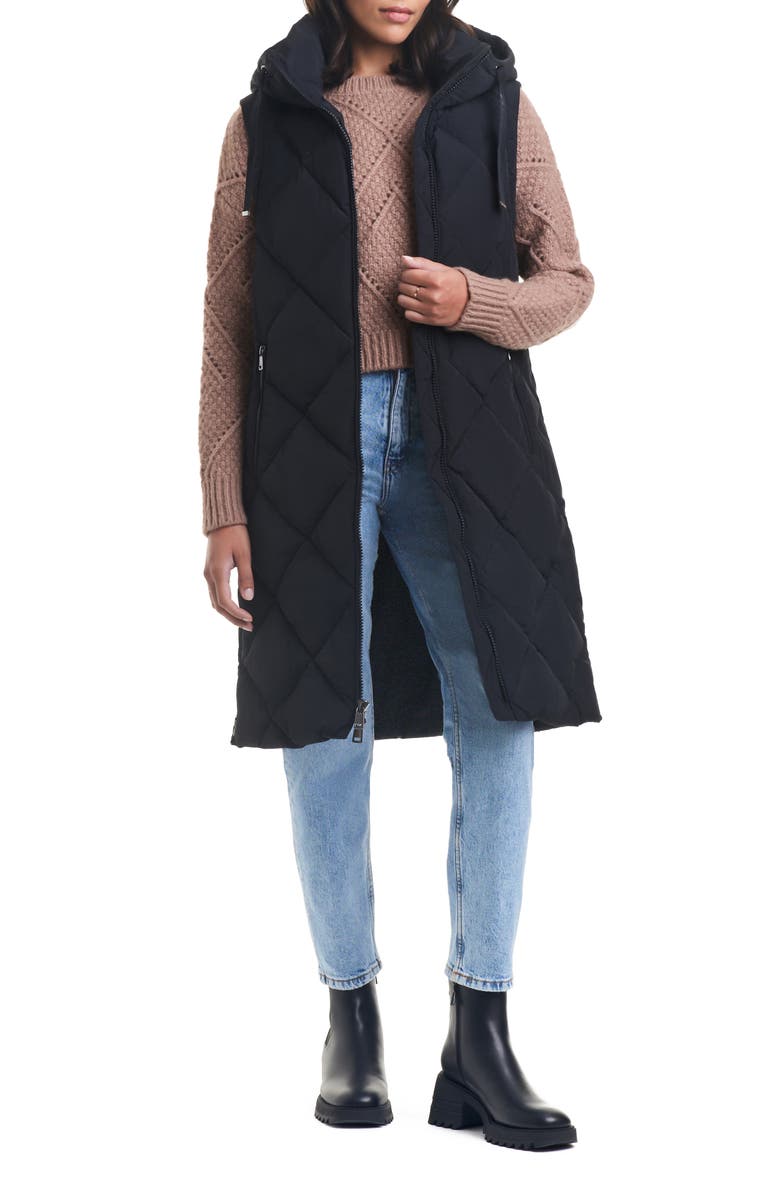 Sanctuary Longline Hooded Puffer Coat with Removable Sleeves, Alternate, color, 