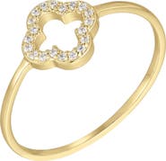 Adornia 14K Gold Plated Cubic Zirconia Clover Ring
