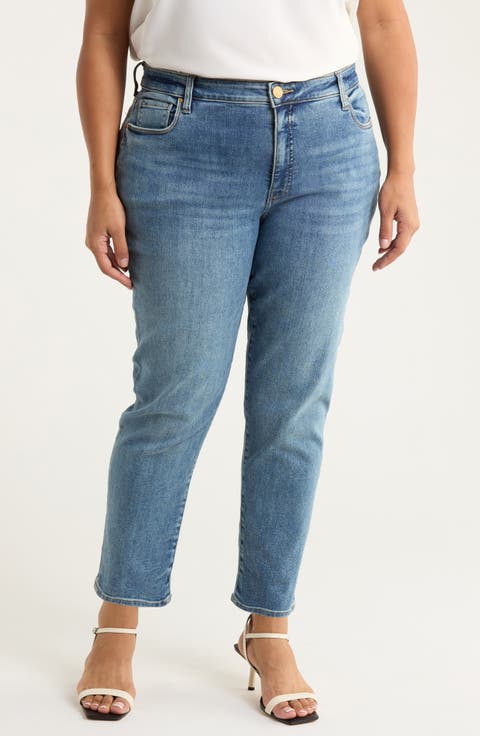 Reese Fab Ab Ankle Slim Straight Leg Jeans (Plus)