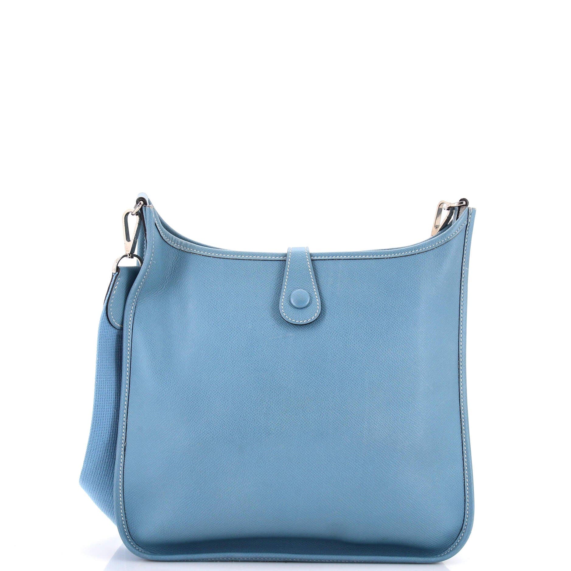 Pre-Owned Hermes Evelyne Bag Gen I Epsom PM, Alternate, color, Bleu Jean
