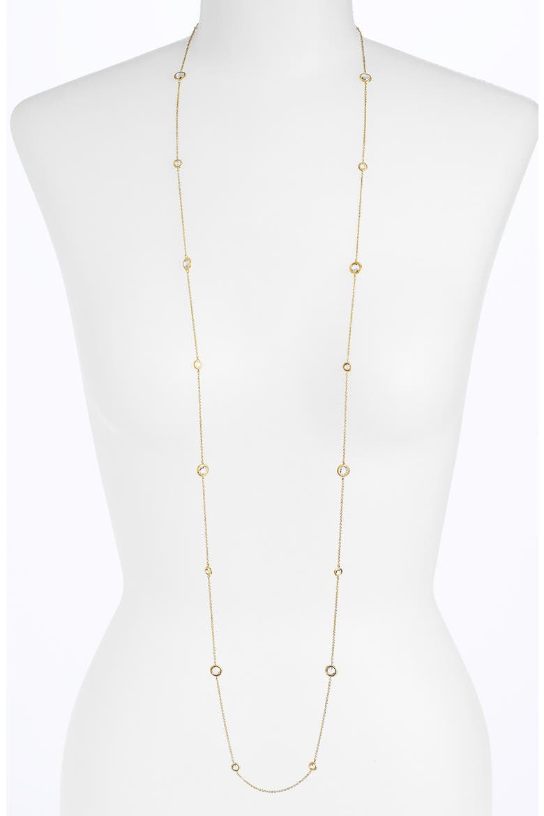 Long Bezel Station Necklace (Nordstrom Exclusive), Main, color, GOLD/ CLEAR CZ