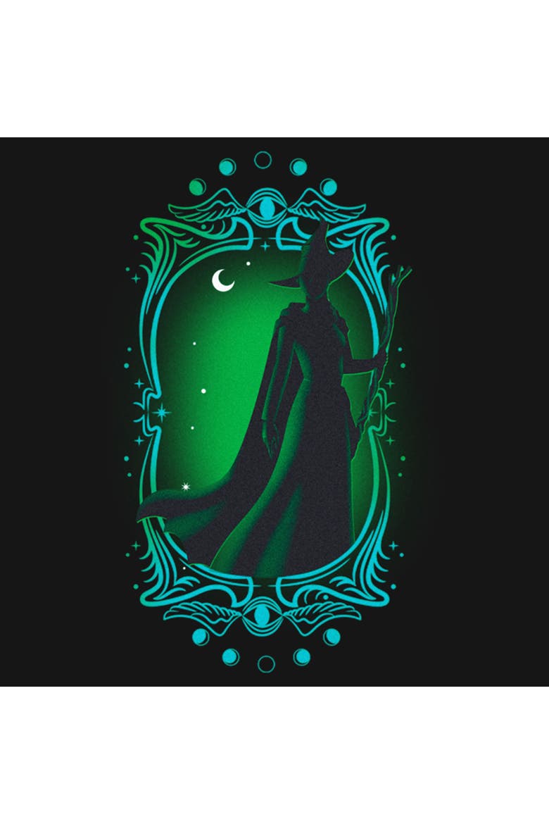 Women's Wicked Elphaba Silhouette Frame  Graphic T-Shirt, Alternate, color, Black