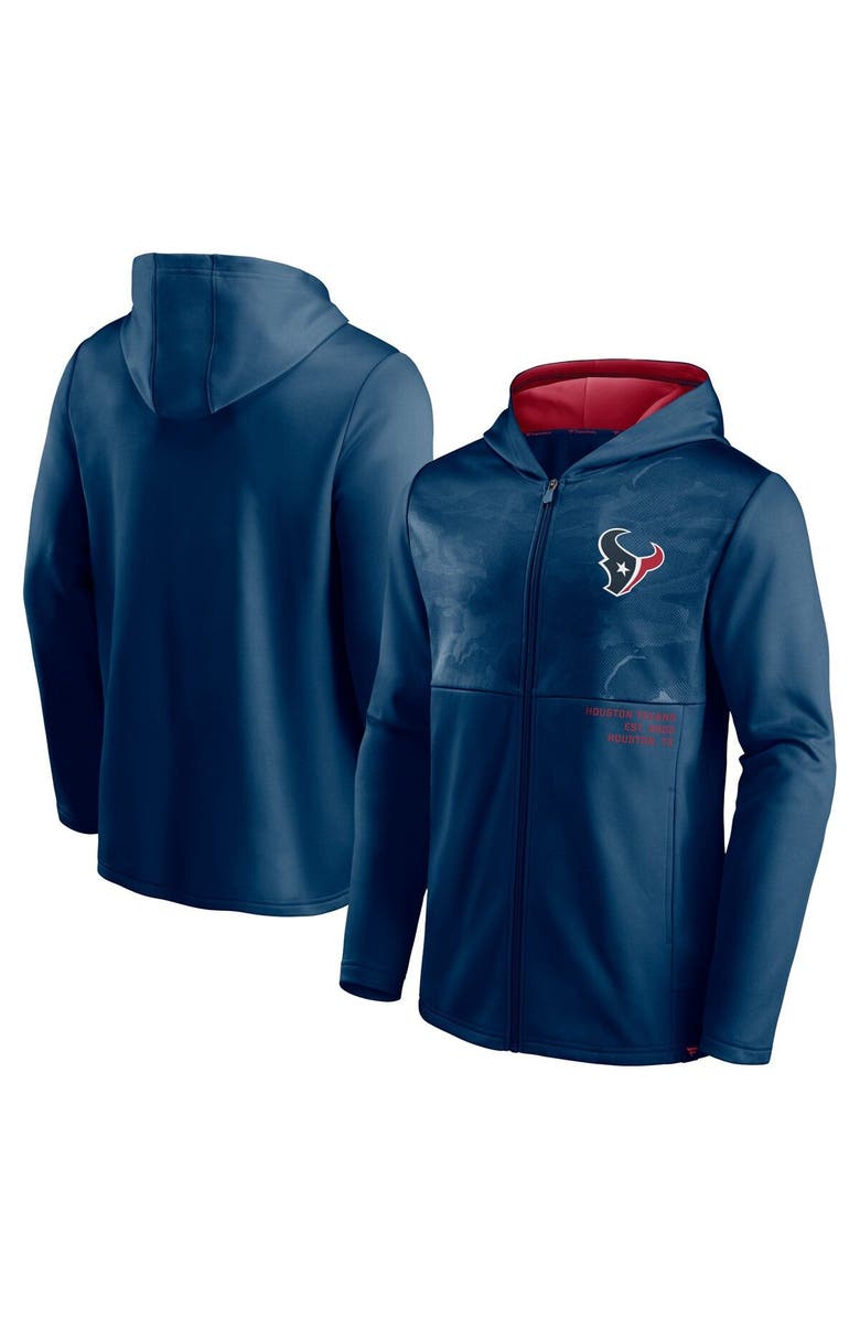FANATICS Men's Fanatics Branded Navy Houston Texans Defender Full-Zip Hoodie Jacket, Main, color,