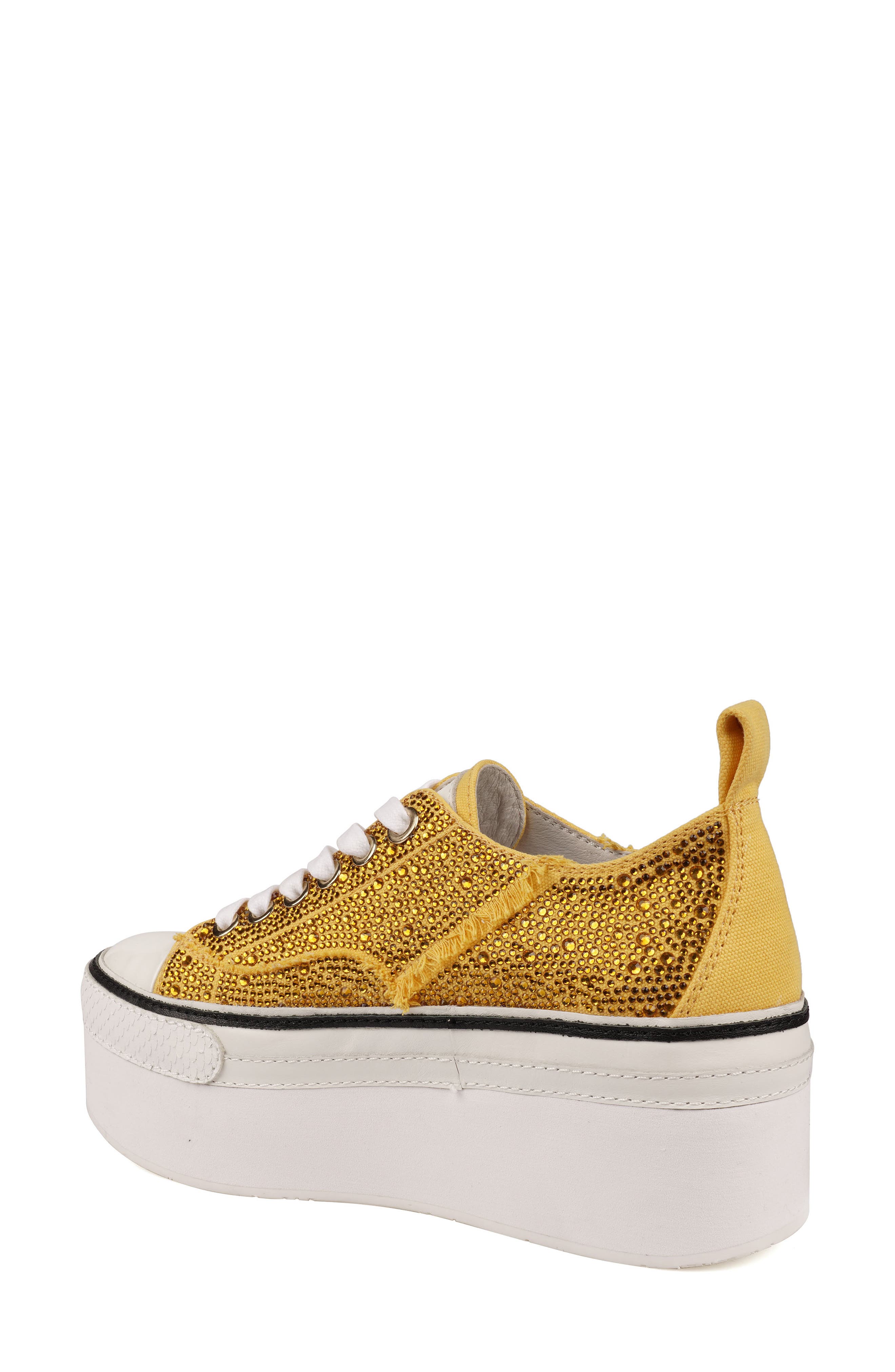 Koralay Rhinestone Platform Sneaker, Alternate, color, YELLOW CANVAS