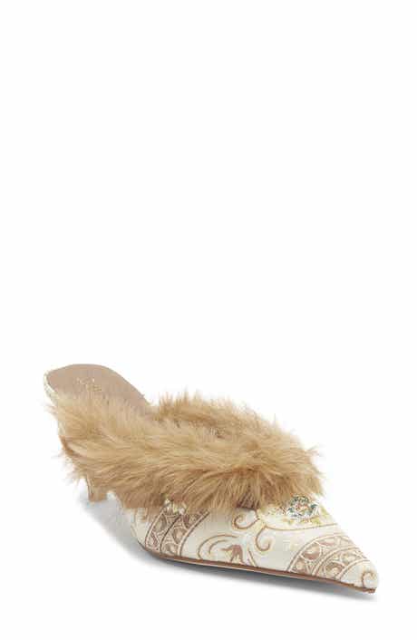 Jeffrey Campbell Rocaille Faux Fur Mule