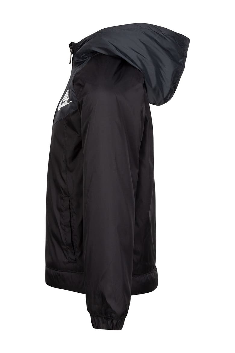 Kids' Camo Print Fleece Lined Windbreaker, Alternate, color, BLACK