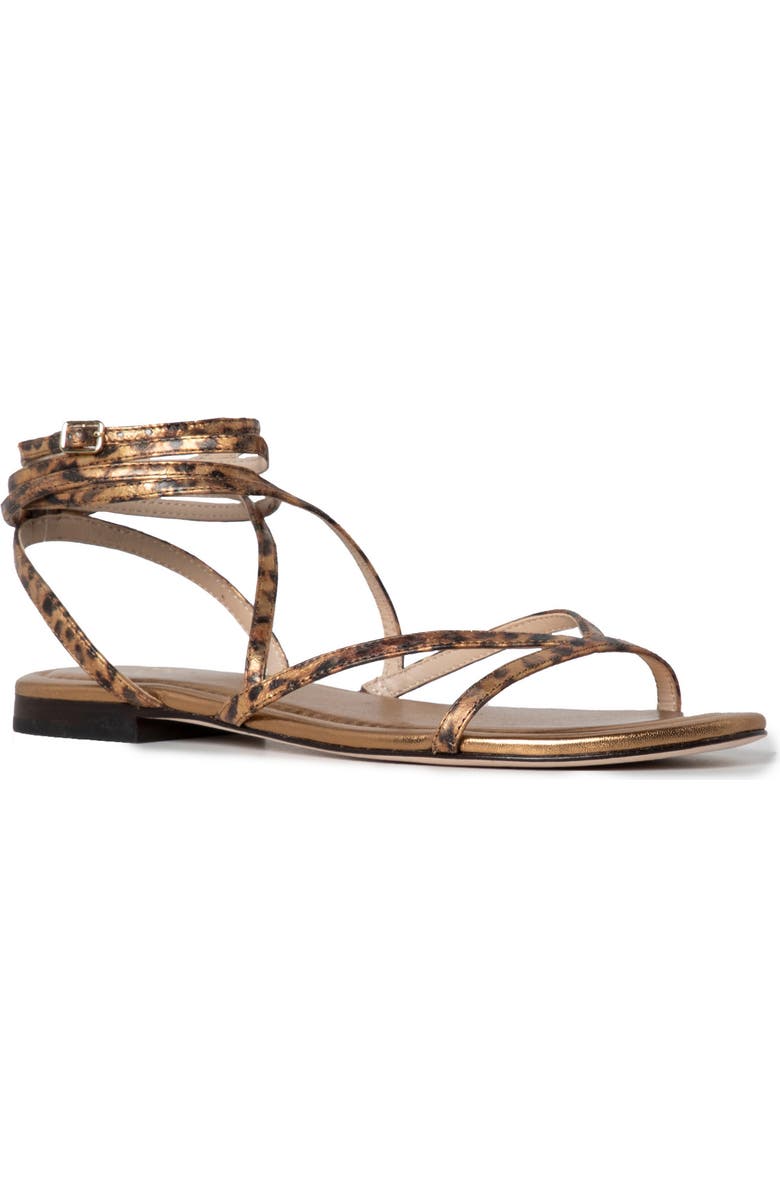 PAIGE Darcy Ankle Wrap Sandal, Main, color, Bronze Mlt