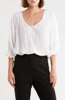 Ramy Brook Vina Balloon Sleeve V-Neck Top