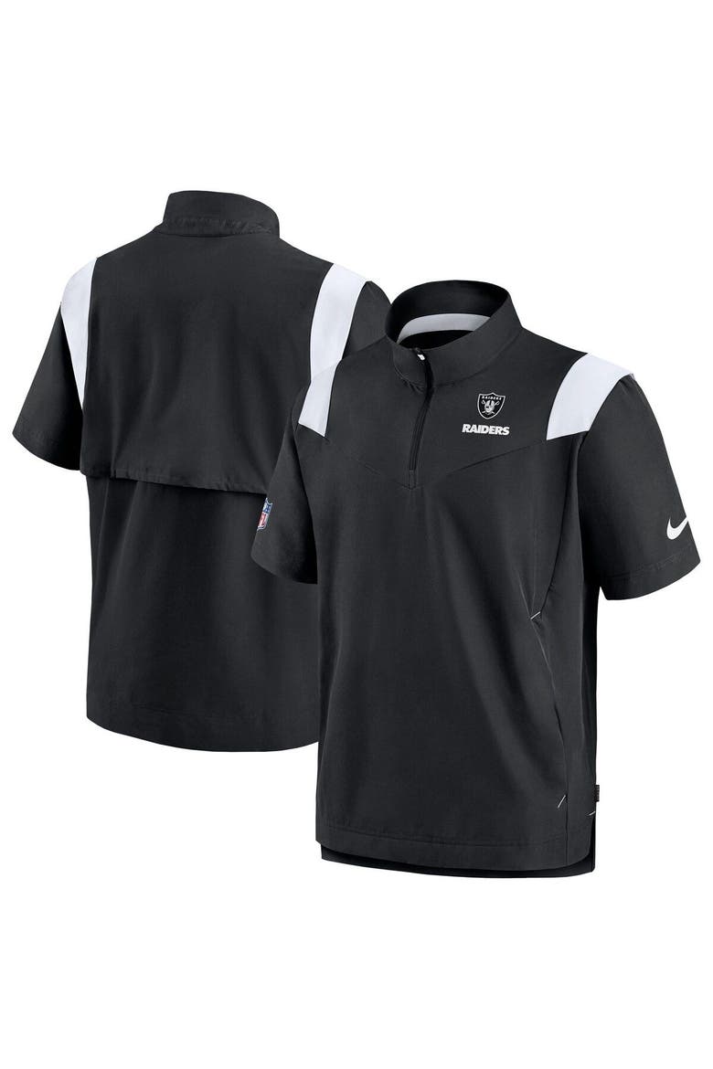 Men's Nike Black Las Vegas Raiders Sideline Coaches Chevron Lockup Pullover Top, Main, color, Black