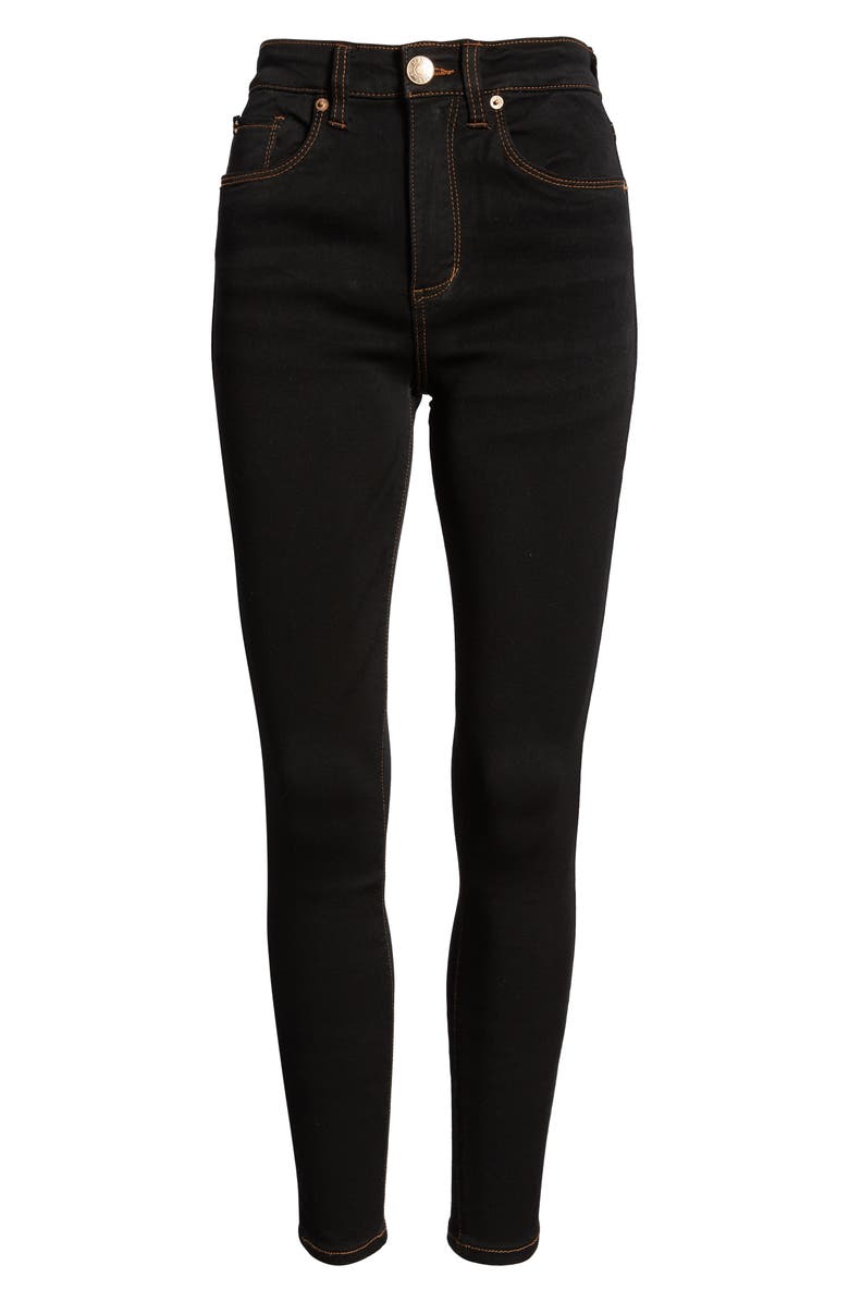 SEE THRU SOUL Ellie High Waist Ankle Skinny Jeans, Alternate, color, Black