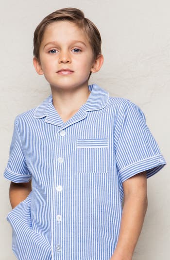 Kids' Seersucker Stripe Short Two-Piece Pajamas