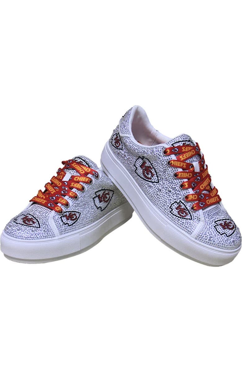 CUCE Women's Cuce White Kansas City Chiefs Crystal Team Logo Sneakers, Alternate, color,