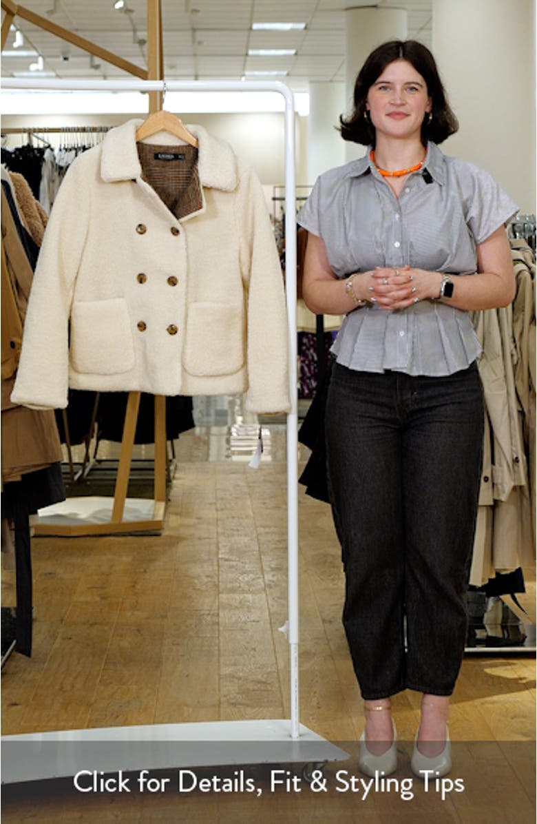 Double Breasted Teddy Faux Fur Coat, sales video thumbnail