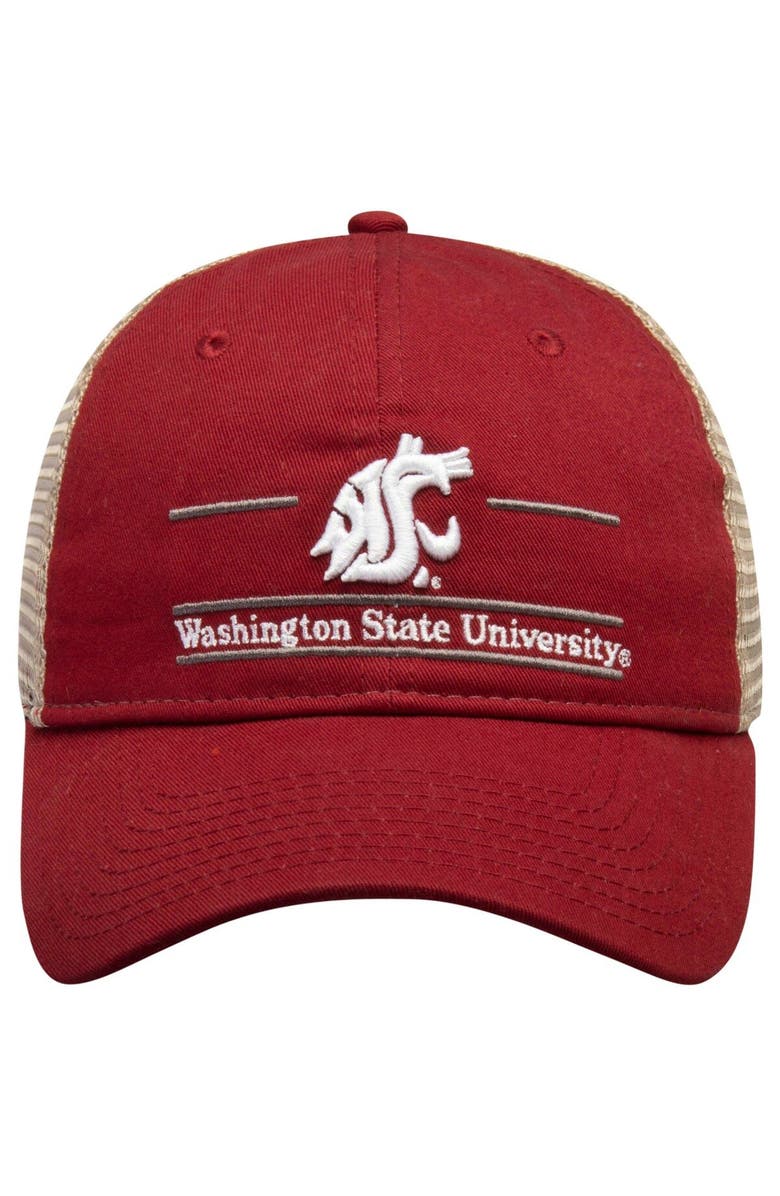 THE GAME Men's The Game Crimson Washington State Cougars Split Bar Trucker Adjustable Hat, Alternate, color, Crimson