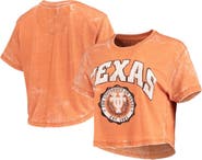 PRESSBOX Women's Pressbox Texas Orange Texas Longhorns Edith Vintage Burnout Crop T-Shirt